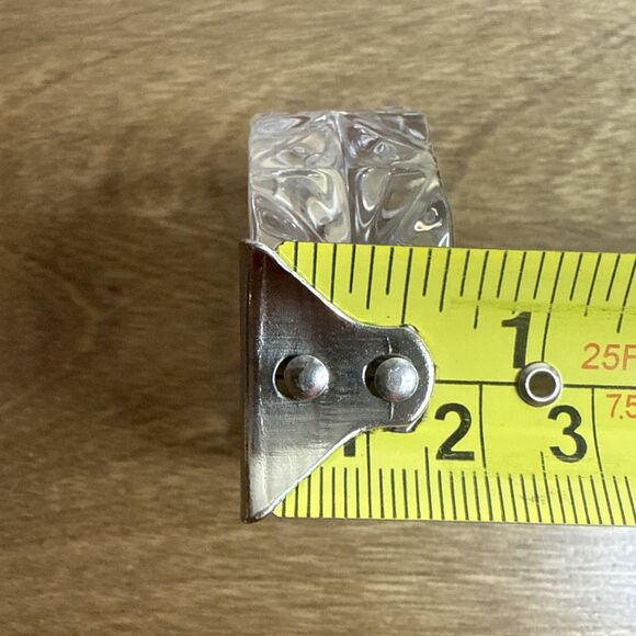 Fostoria American Pat Lead Crystal Round Open Salt Dip Cube Motif NOS Replacemen - Picture 13 of 13